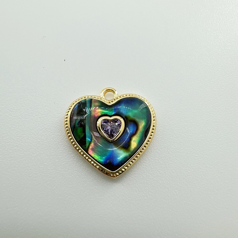 DIY Jewelry Accessories Classification 1 Piece Quantity 1 Piece Copper Heart Shape Pendant