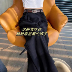 洋梨型体型スーツストレートパンツ女性小柄大きいサイズ春秋ツイルコットンスリムカジュアルパンツナローワイドレッグパンツ