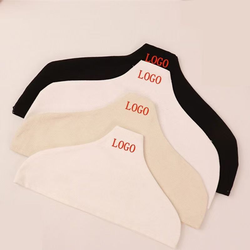 Korean Clothing Store Hanger Anti-Slip Cover Cotton Linen Hanger Cloth Cover Sweater Cashmere Sweater Seamless Cloth Cover Can Be Printed with Logo