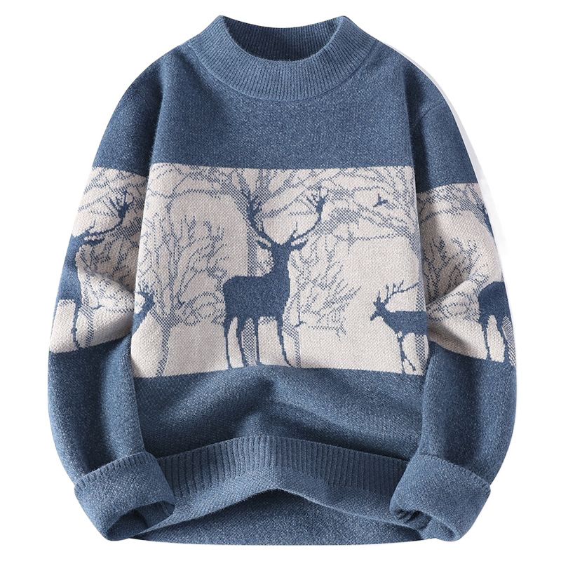 Pull à capuche en maille pour homme doublé polaire chaud hiver_voghion.com