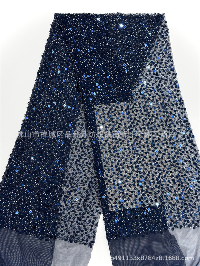 Nuevo rollo de tela de malla elástica moda vestido de cena de alta costura vestido de moda falda de cola de pez tejido en stock image 13