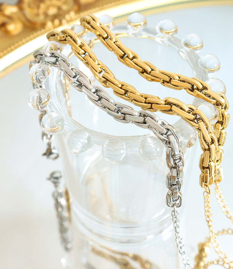 Simple Style Solid Color Titanium Steel Plating Bracelets 1 Piece