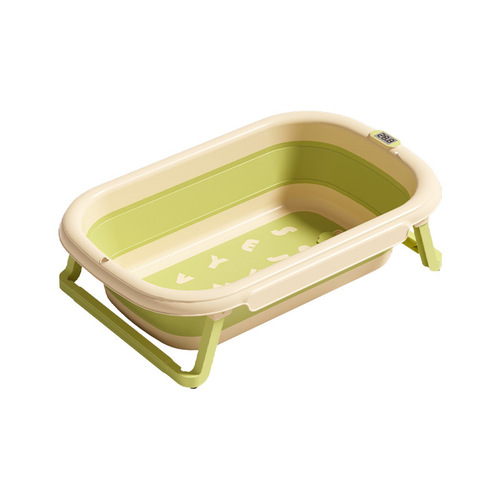 Full silicone non-slip baby bathtub cartoon temperature-sensitive sit-down newborn baby bathtub foldable large