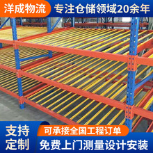 滑轮滚筒式货架电商分拣流利货架仓储仓库分拣滚筒滑动流利条货架