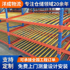 滑轮滚筒式货架电商分拣流利货架仓储仓库分拣滚筒滑动流利条货架