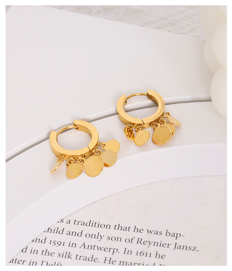 Fashion Round Titanium Steel Earrings Plating Stainless Steel Earrings display picture 3