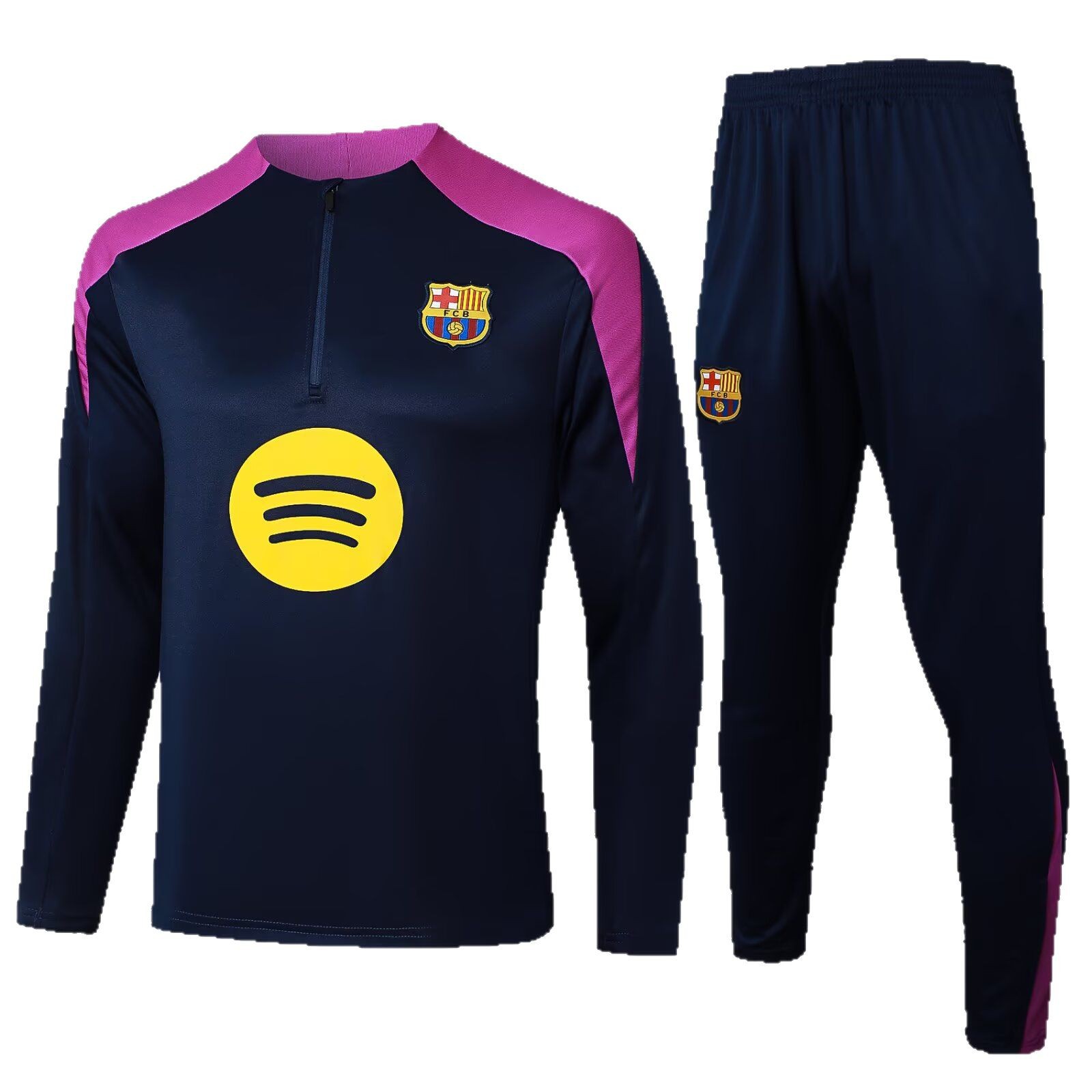 Traje de entrenamiento de manga larga 2526 Traje de uniforme de fútbol de Barcelona Traje deportivo de otoño e invierno para adultos Traje de entrenamiento de fútbol con media cremallera