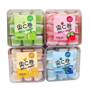 果卷軟糖C卷盒裝果汁軟糖卷兒童糖果零食網紅食品烘焙店超市批發