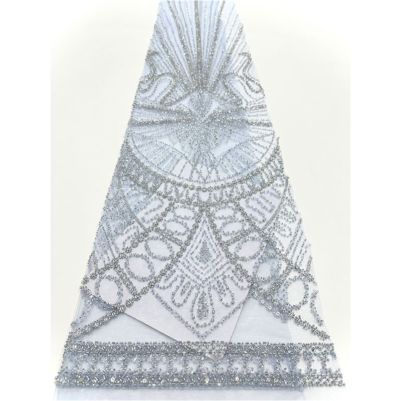 Bordado de tubo de perlas francés, tela de bordado de perlas, vestido de boda, vestido de banquete, tela de encaje pura y elegante image 10
