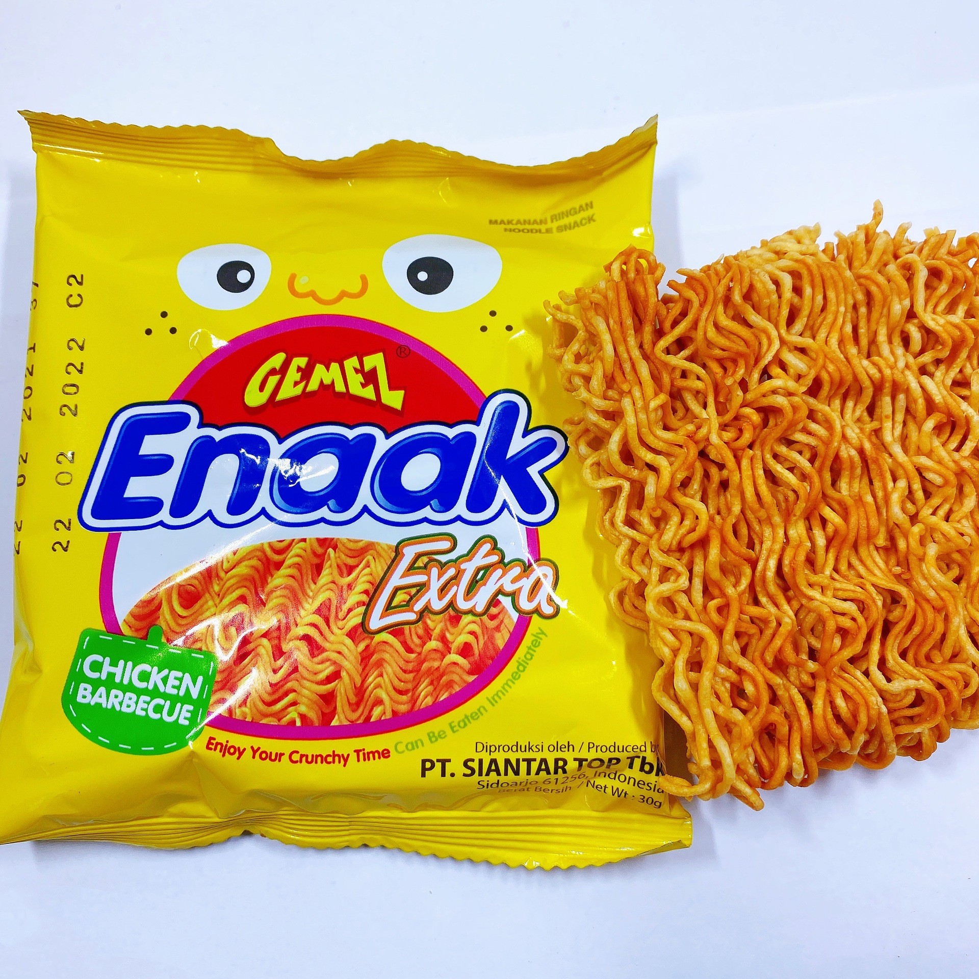 Gemez Chicken Crispy Noodles Spicy Bbq Chicken Flavor Snack 1 Piece 80 Small Packs 1 Pack 28g Wholesale