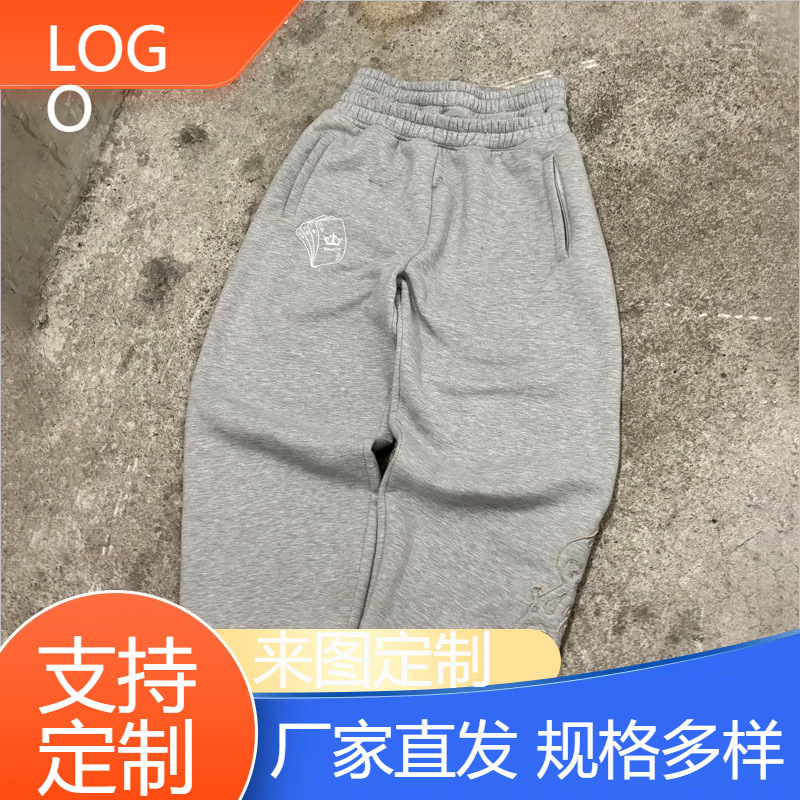 Custom European and American Y2K Double-Waist Jogger Poker Embroidery Pattern Long Pants for Men and Women Gothic Hip-Hop Street Sports Pants