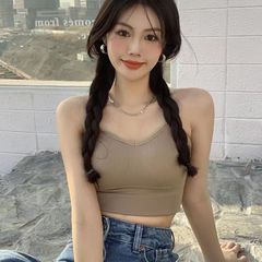 吊帶內衣新款美背內衣抹胸裹胸無鋼圈可調節聚攏背心打底內搭螺紋