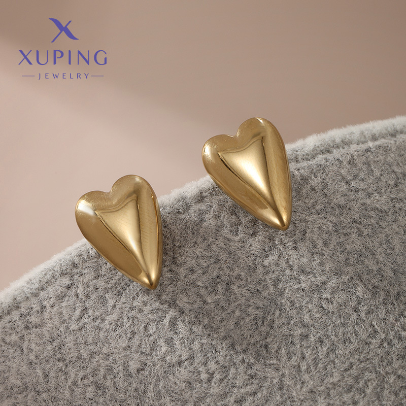Xuping acero inoxidable geométrico liso corazón de桃 gota de agua pendientes de orejas europeas y americanas populares INS pendientes de orejas minimalistas para mujeres
