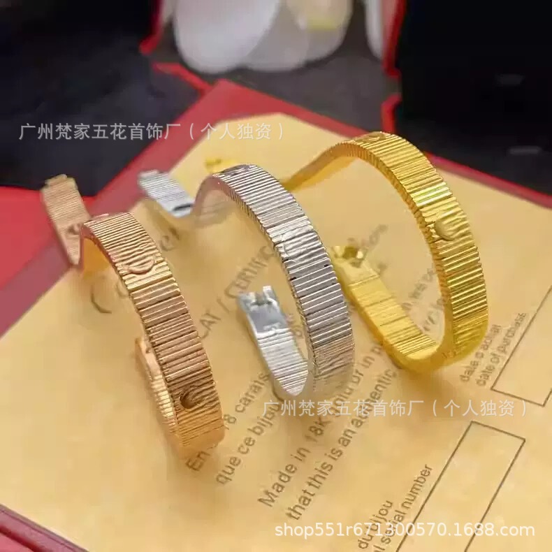 Kajia's New Love Screw-Pattern Snake Bone Bracelet V-Gold Cnc High-Version Watch Strap Bracelet Multi-Layer Elastic Bracelet Kajia's New Love Screw-Pattern Snake Bone Bracelet V-Gold Cnc High-Version Watch Strap Bracelet Multi-Layer Elastic Bracelet