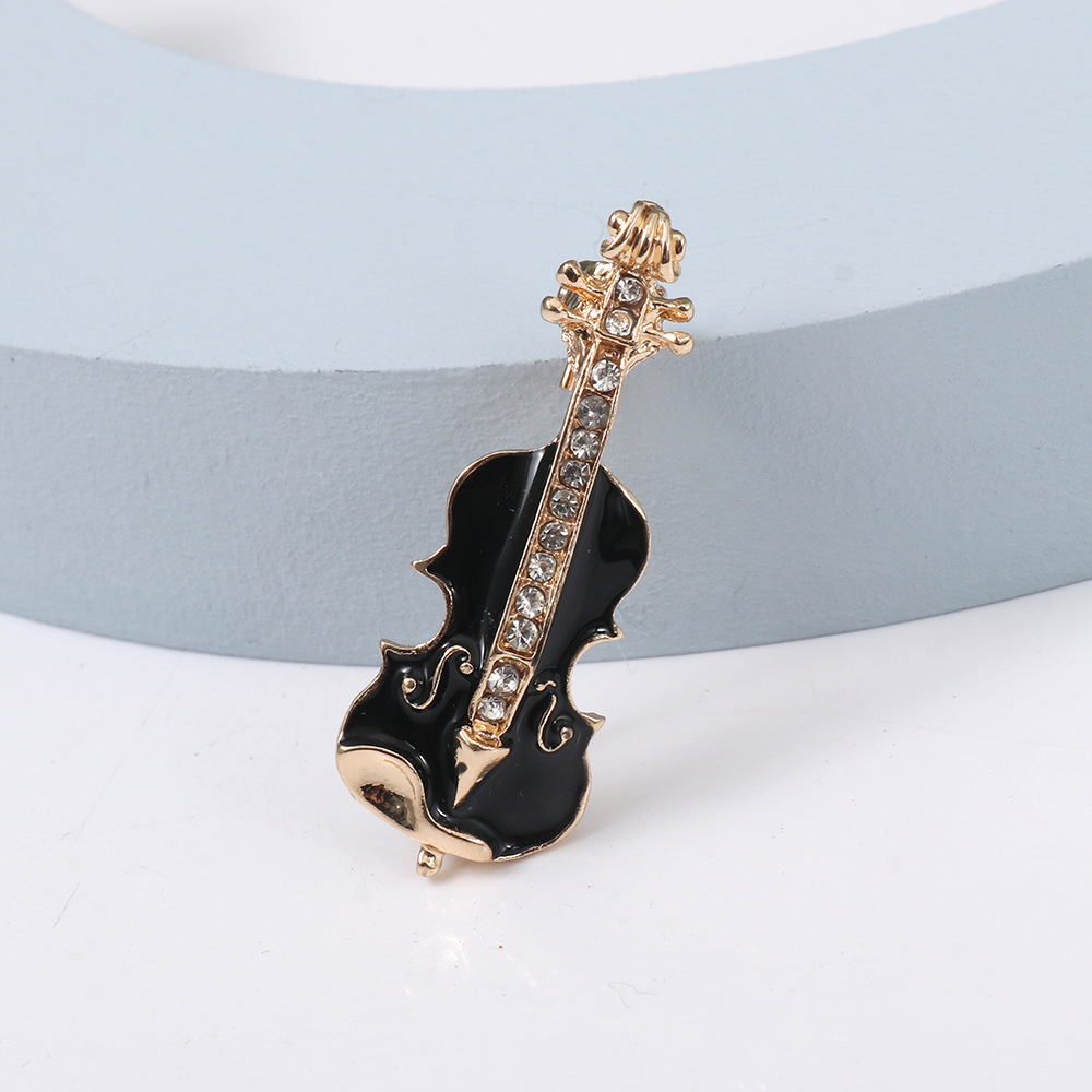 Fashion Guitar Alloy Inlay Rhinestones Women's Brooches 1 Piece display picture 2