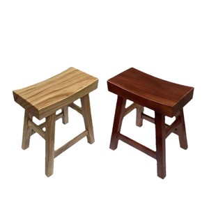 Old Elm Wood Ingot Stool, Solid Wood High-Legged Shoe-Changing Stool, New Chinese-Style Long Chair, Saddle Stool, Household Concave and Convex Panel Stool