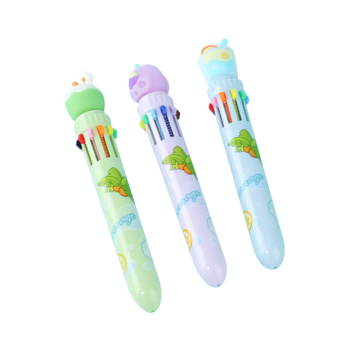 Bolígrafos de Colores KUKI, 10 Colores, Bolígrafos para Diario, Bolígrafos Multicolores de Alta Calidad, Venta al por Mayor del Fabricante