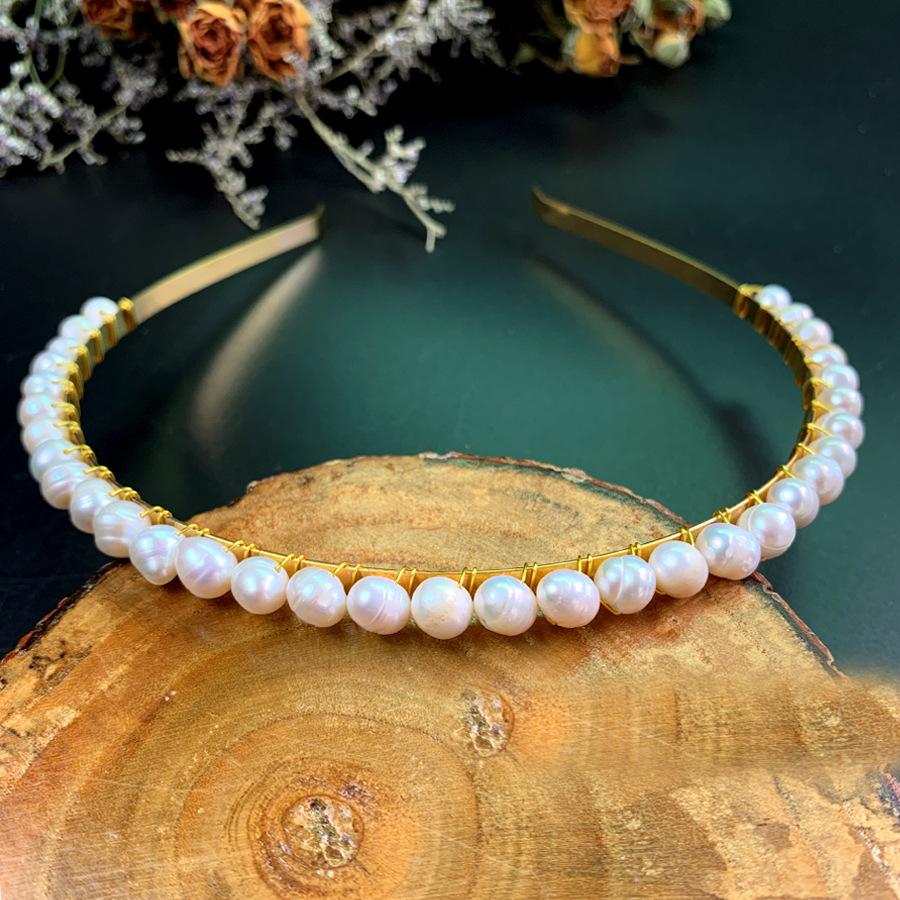 Casual Elegant Simple Style Geometric Pearl Is A Natural Pearl. There May Be Different Sizes. Please Understand Hair Band display picture 1