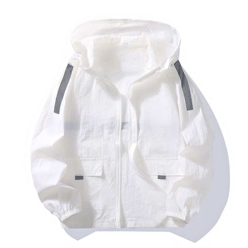 얇은 아이스 실크 커플 스킨 의류 여름 스포츠 경량 통기성 느슨한 재킷 유행 캐주얼 윈드 브레이커 재킷