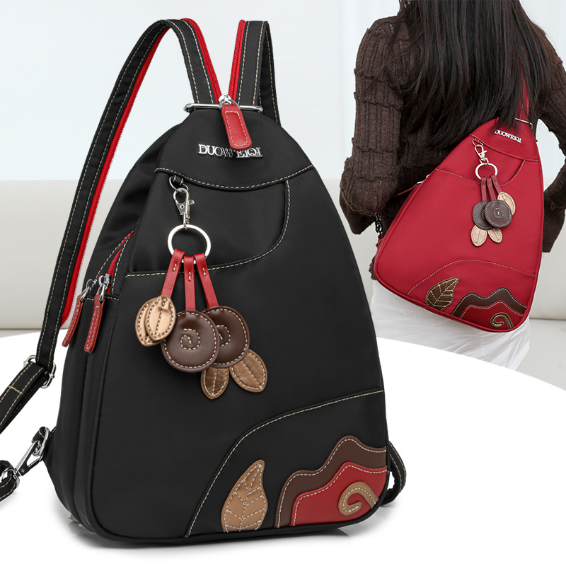 New Fashionable and Simple Korean-Style Waterproof Oxford Cloth Crossbody Bag and Backpack, Lightweight, Versatile, Large Capacity, Multi-Functional
