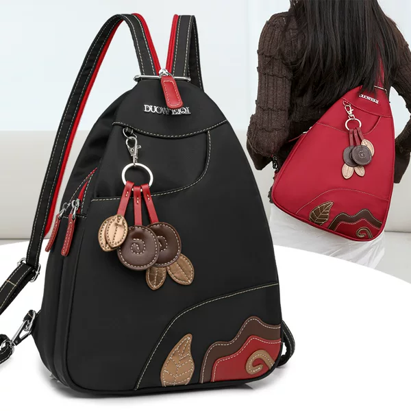 New Fashionable and Simple Korean-Style Waterproof Oxford Cloth Crossbody Bag and Backpack, Lightweight, Versatile, Large Capacity, Multi-Functional