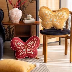 新中国式軽豪華高級感蝶刺繍抱き枕レトロ装飾クッションオフィスシートソフトカバーソファー枕