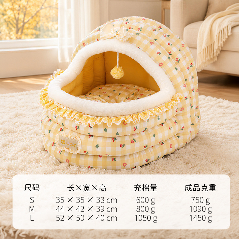 Cama Semicerrada para Gatos, Térmico, para Interiores y Exteriores