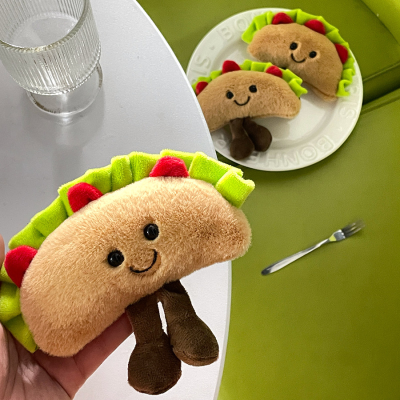 クロスボーダー楽しいサンドイッチタコ人形ぬいぐるみシミュレーションサンドイッチパン人形食品キーホルダーペンダント|undefined