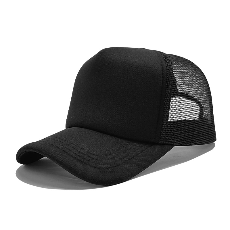 Gorra de malla de color sólido para exteriores transfronteriza, gorra con visera de protección solar, logo bordado, placa ligera transpirable, gorra de béisbol de malla al por mayor
