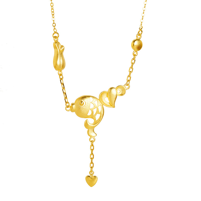 Collar de oro de arena de Vietnam, más de una pequeña carpa, artículos de amor, joyería de moda, fuente de Yiwu.
