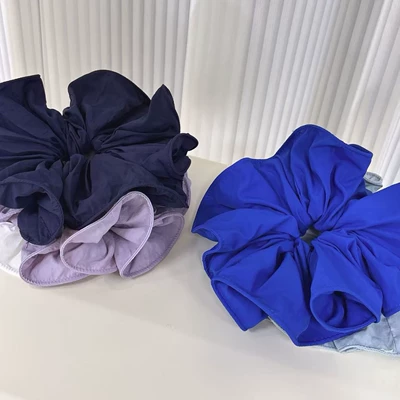 Simple Solid Color Pleated Large | Saç üçün rezinlər
