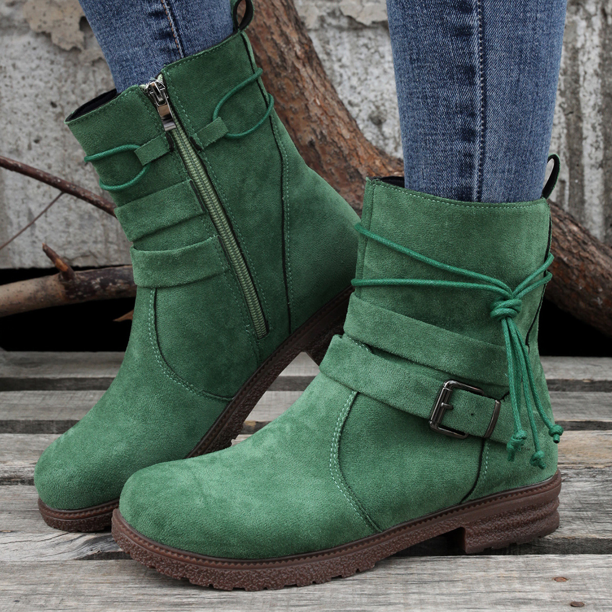 Large size short boots women dress boots autumn and winter new round head retro explosive cotton boots women_voghion.com