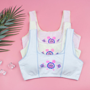Special Clearance Girls Sports Bra Vest Style Pure Cotton Middle School Student Bra Children's Development Period No Steel Ring Bra