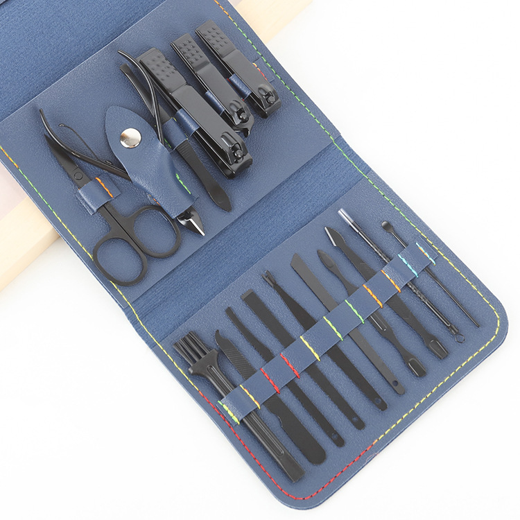 Juego de cortaúñas de 16 piezas color verde matcha, juego de belleza, juego de herramientas para uñas, juego de cortaúñas