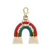 Woven rainbow brand keychain handmade with tassels, knitted bag decoration, accessory, European style