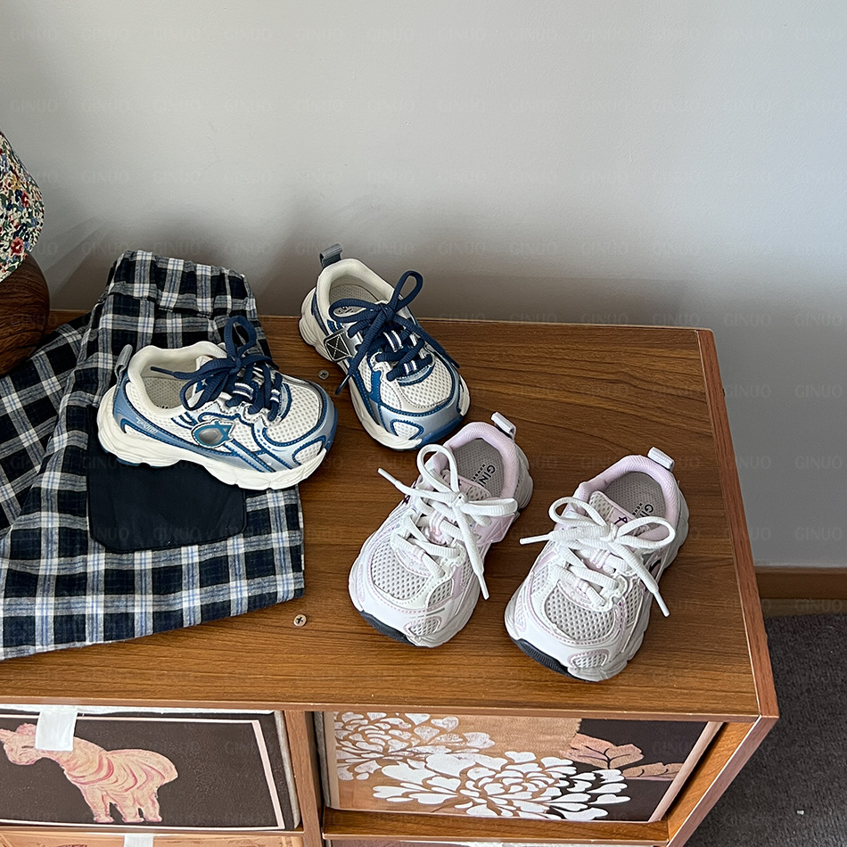 {Sizes 22-30} Girls' Sneakers 2025 Spring and Autumn New Children's Dad Shoes Boys' Mesh Breathable Shoes