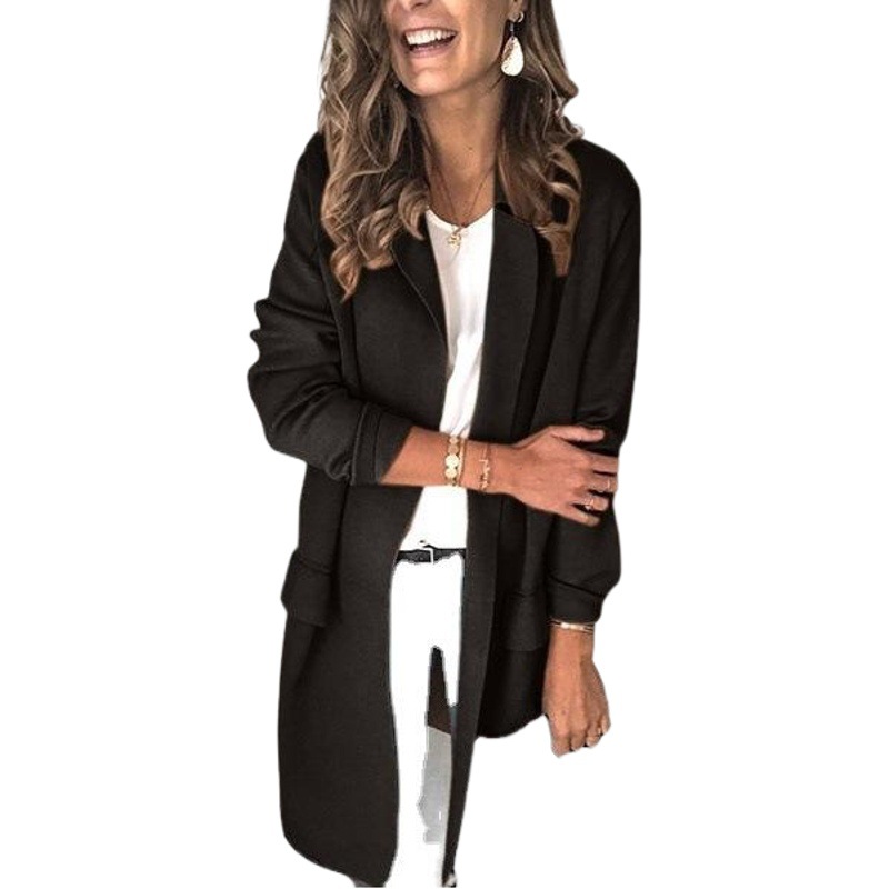 Saco Blazer para Mujer de Poliéster, Manga Larga con Cuello de Traje, para Otoño e Invierno