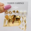 Earrings from pearl, accessory, retro golden set, European style, French retro style