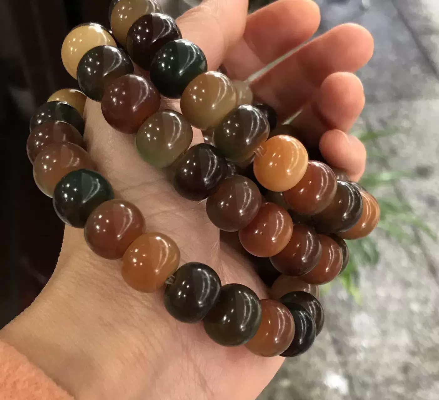 Apple, bead bracelet, rosary with round beads, Bodhi rosary, wholesale