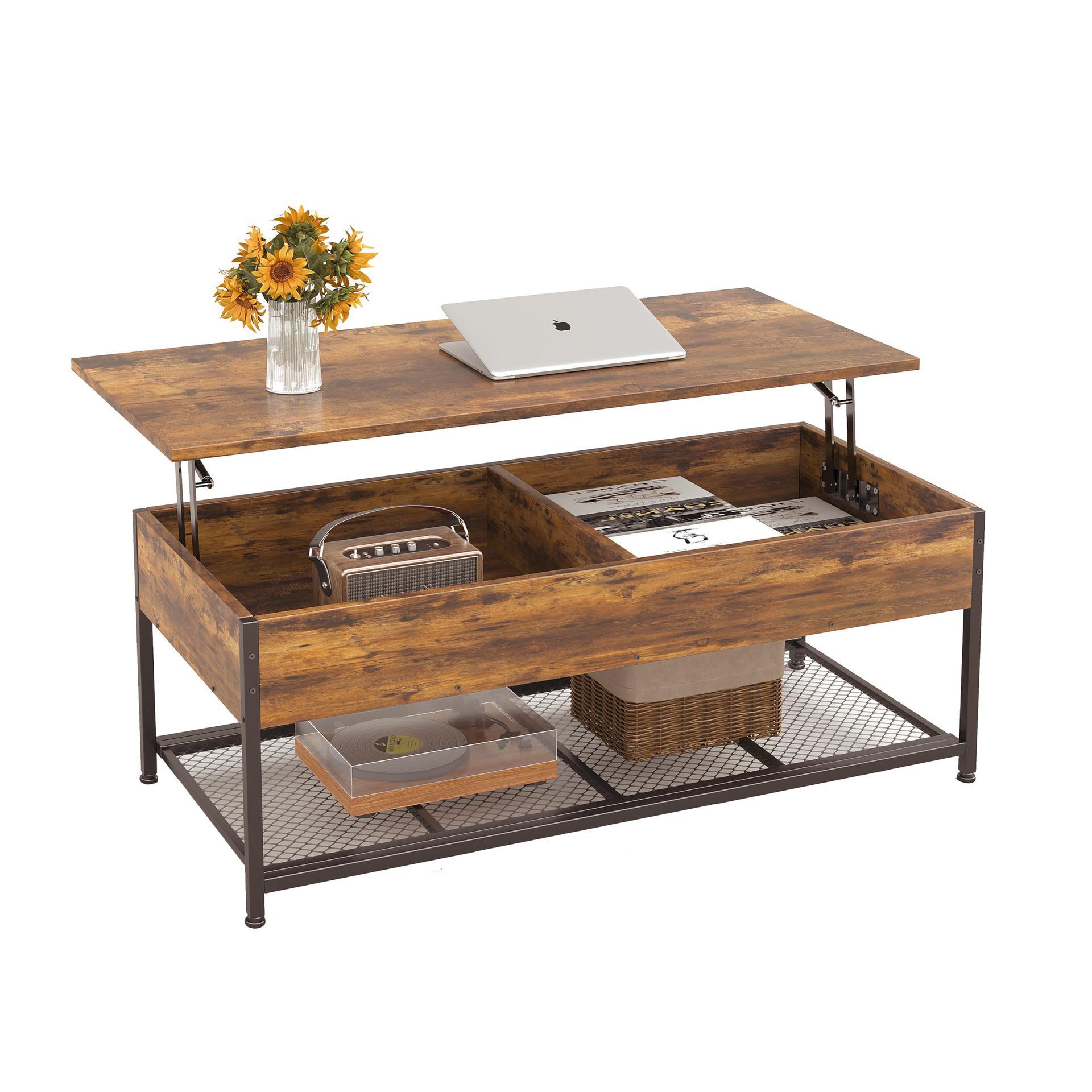 Mesa de té retro americana sala de estar simple mesa de té de hierro forjado moderna pequeña casa de lujo elevable mesa de té