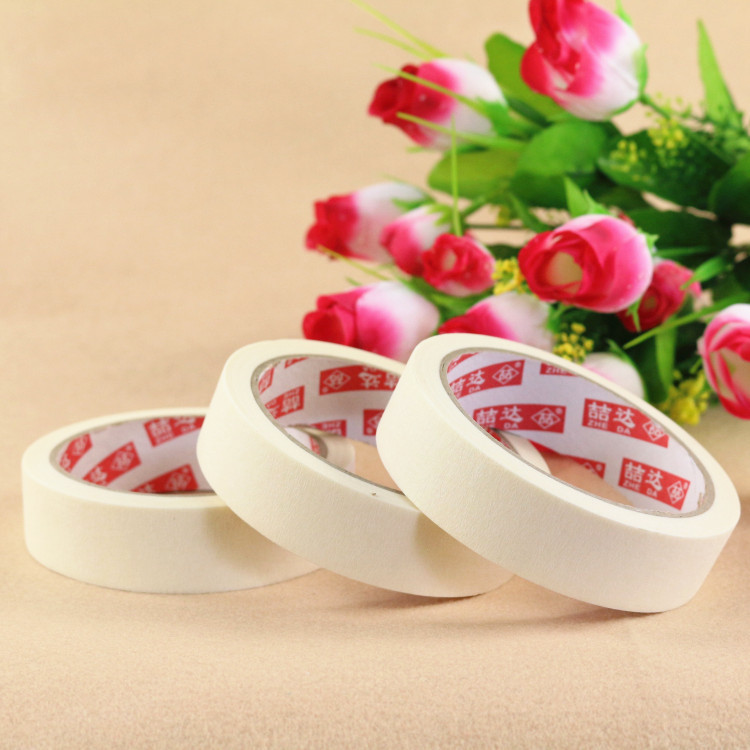 美纹纸胶带24mm*10m常温美缝不残胶可书写装修喷漆遮蔽纸美纹胶纸