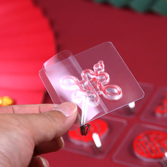 Red festive hooks with strong adhesive, no drilling, invisible wall hangers, load-bearing door hangings, Chinese knot hooks