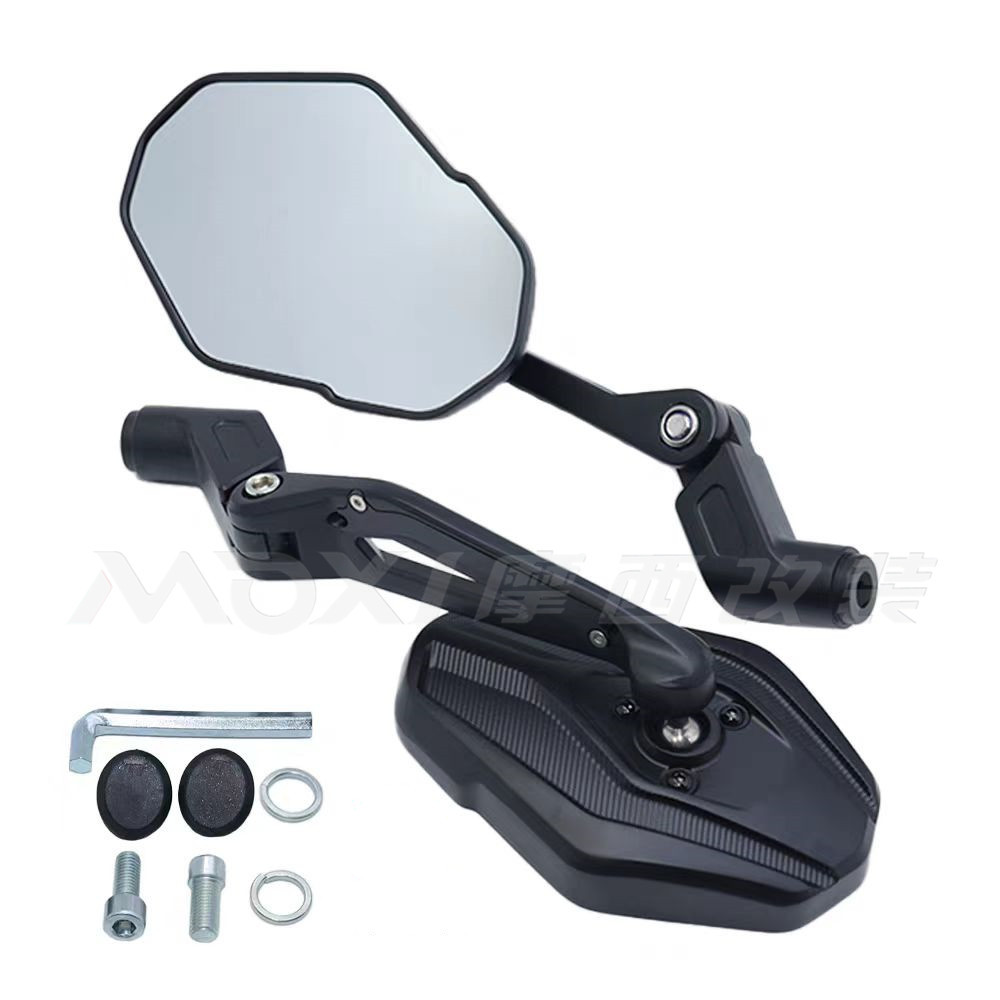 Folding Aluminum Alloy Wide-View Rearview Mirror for All Models of Motorcycles and Electric Vehicles, Foldable Rearview Mirror