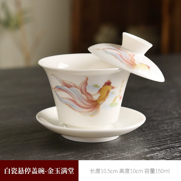 White porcelain hover bowl-Jin Yu Man Tang