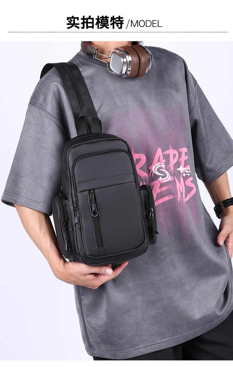 New men's chest bag, water-resistant, cross-border Oxford fabric, suitable for both shoulder and single shoulder, business men's computer backpack undefined