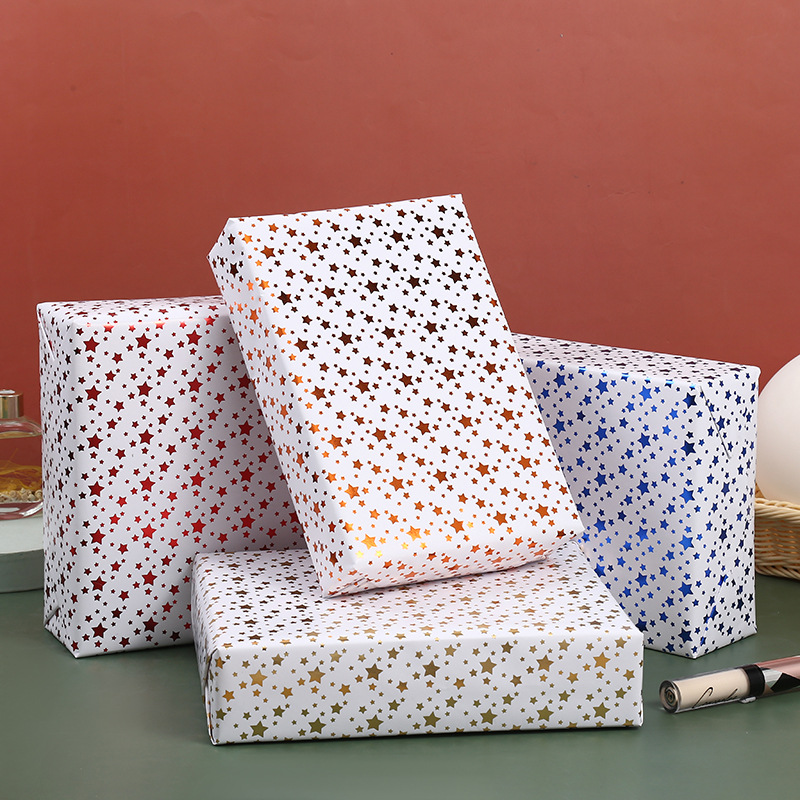 Fábrica directa simple estrella papel de regalo de cumpleaños papel de regalo Amazon caja de regalo papel de embalaje al por mayor