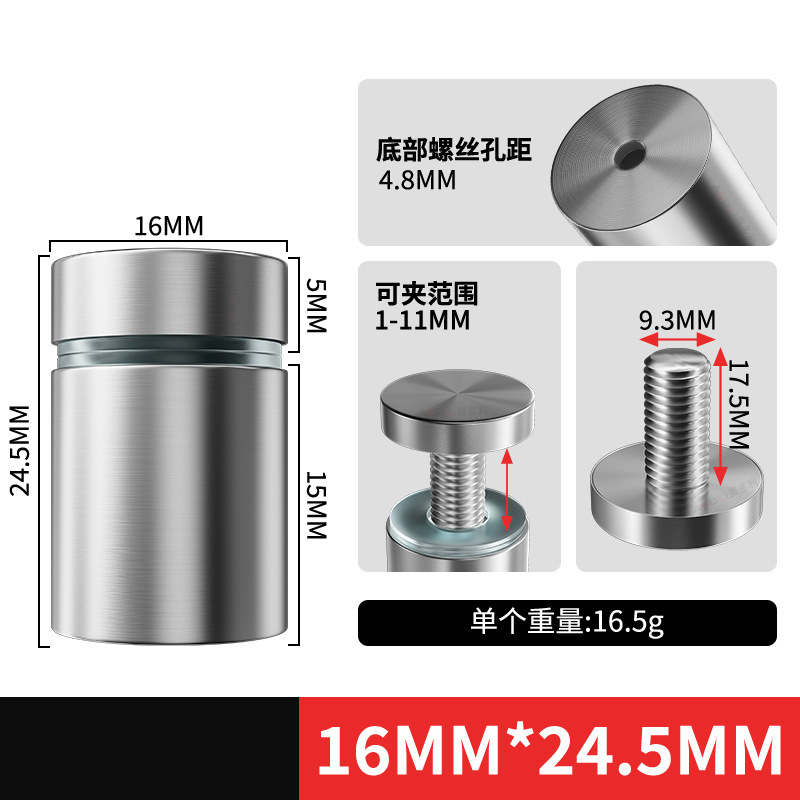 Tornillos de Fijación Publicitarios de Acero Inoxidable para Vallas y Acrílico
