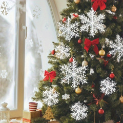 クロスボーダークリスマススノーフレークホワイトワイヤーラップスノーフレーククリスマスツリー装飾用品クリスマス雰囲気ペンダント