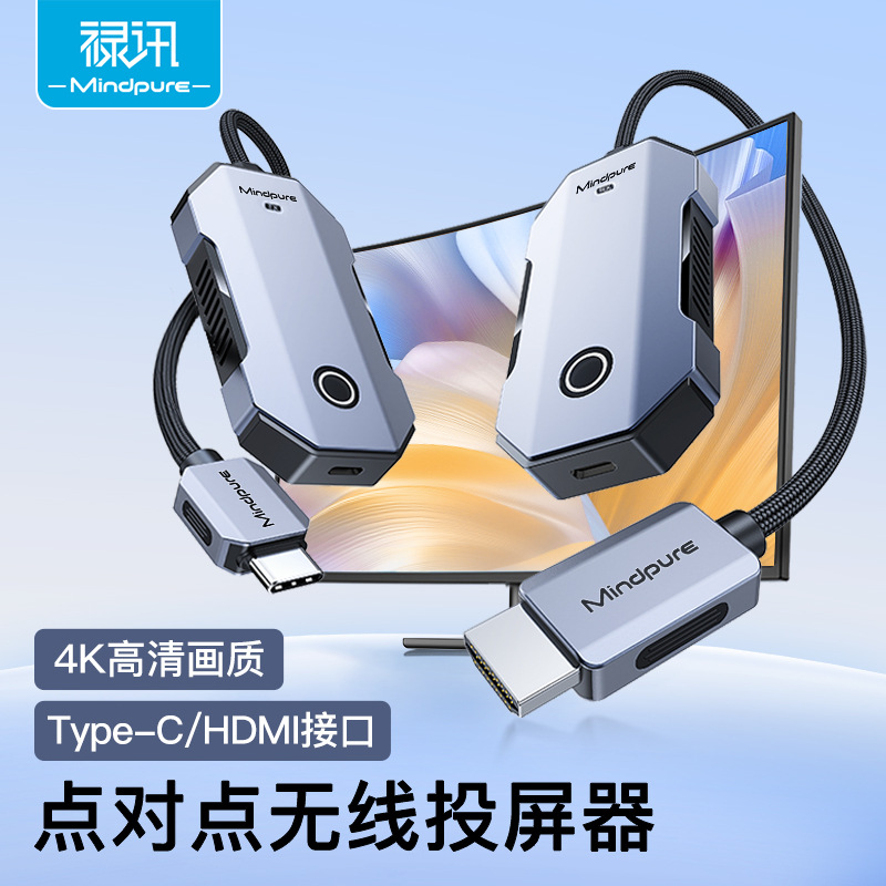 Transfronterizo punto a punto proyector de pantalla teléfono móvil computadora conectada TV 4k HD transmisión de pantalla HDMI proyector de pantalla inalámbrico