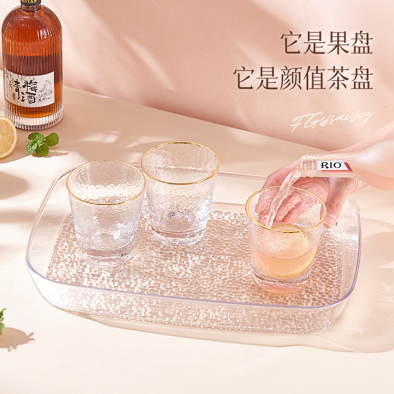 [Foreign trade quality] Mai Baolong PET transparent plastic fruit tray thickened tea tray household multi-functional tray